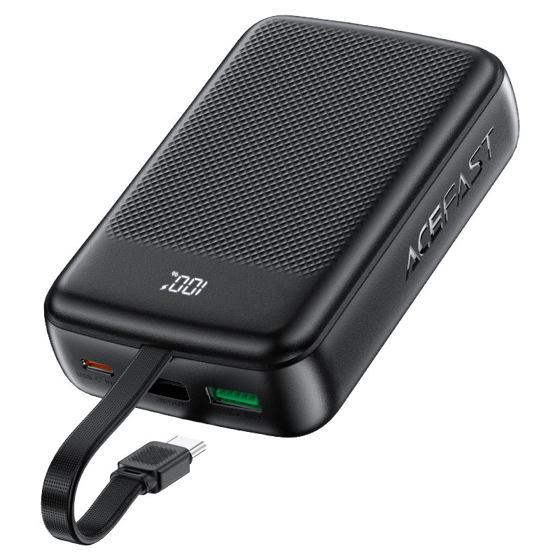 AceFast | 17970 | M14 | 20000 PD22.5W Power Bank With Cable | Black AceFast | 17970 | M14 | 20000 PD22.5W Power Bank With Cable | Black